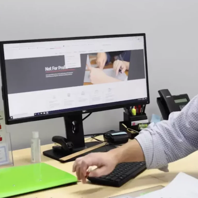 David working at his desk